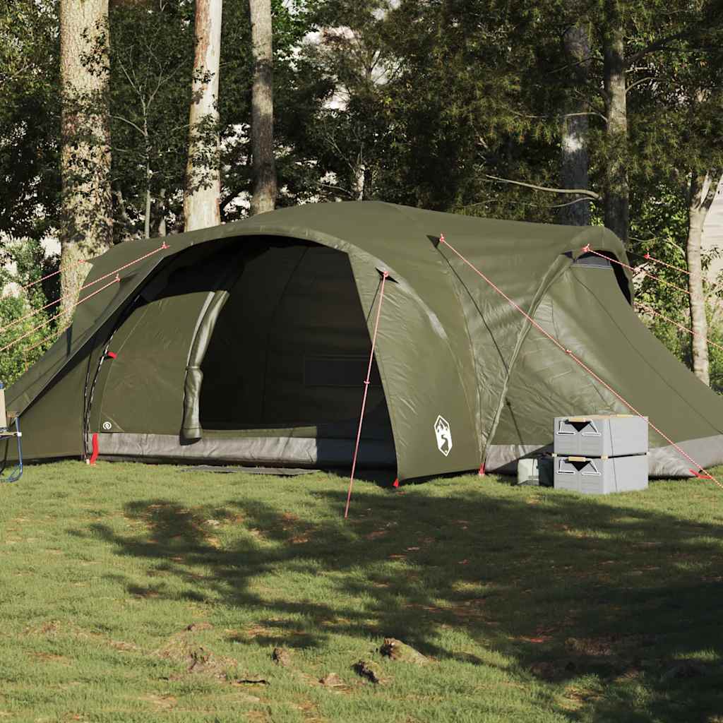 vidaXL Tienda campaña familiar iglú 6 personas impermeable verde oliva