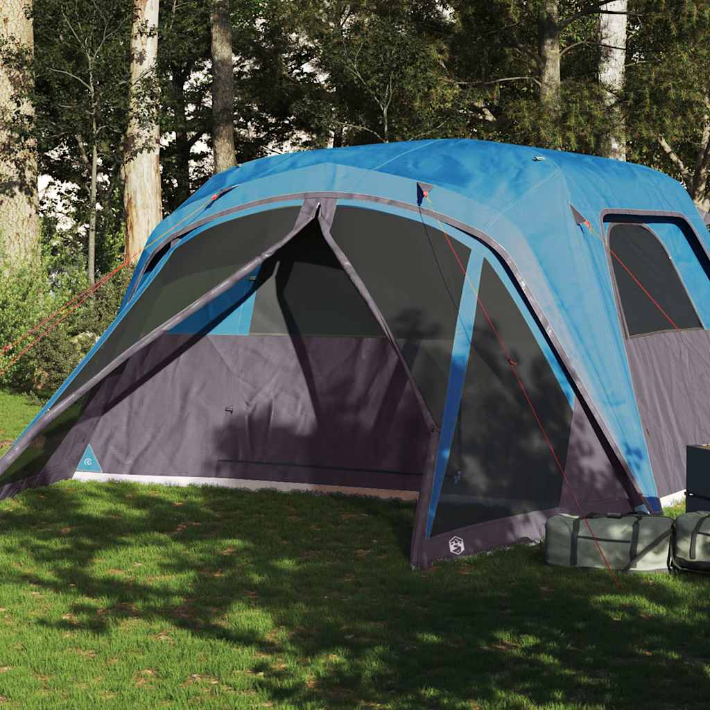 vidaXL Tienda campaña familiar con porche 6 personas impermeable azul