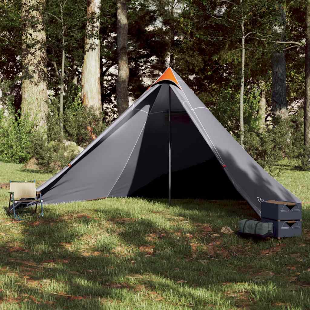 vidaXL Tienda familiar tipi para 7 personas impermeable gris y naranja