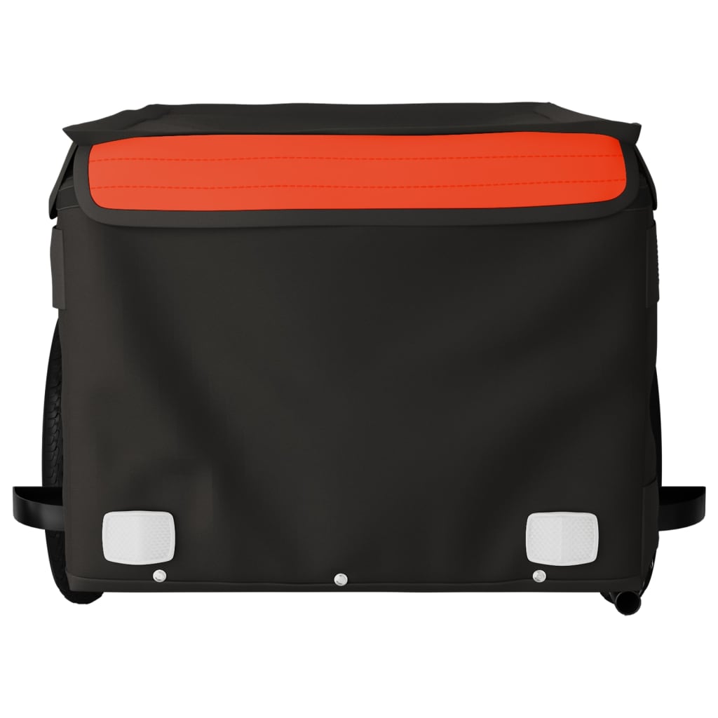 vidaXL Remolque para bicicleta hierro negro y naranja 30 kg - Image 6