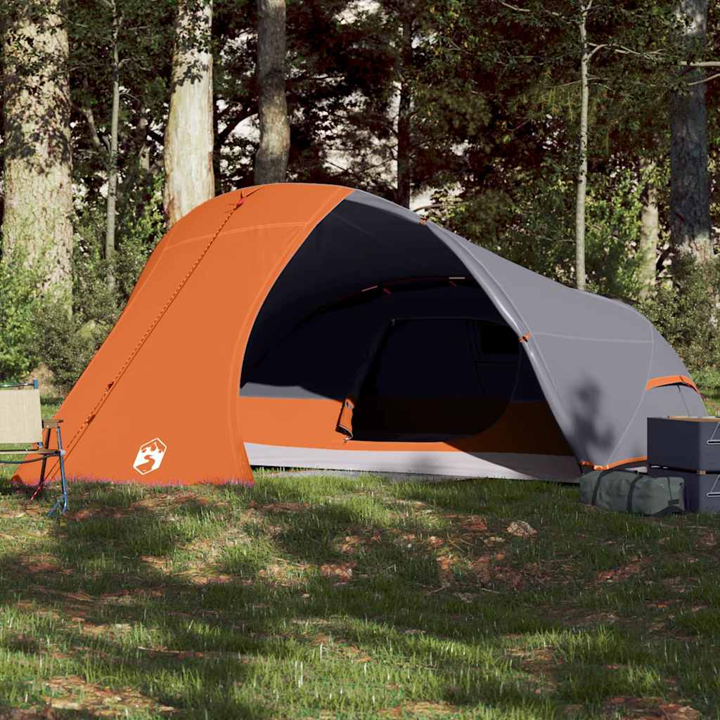 vidaXL Tienda de campaña iglú para 4 personas impermeable naranja