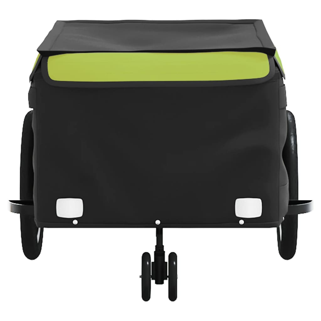 vidaXL Remolque para bicicleta hierro negro y verde 45 kg - Image 6