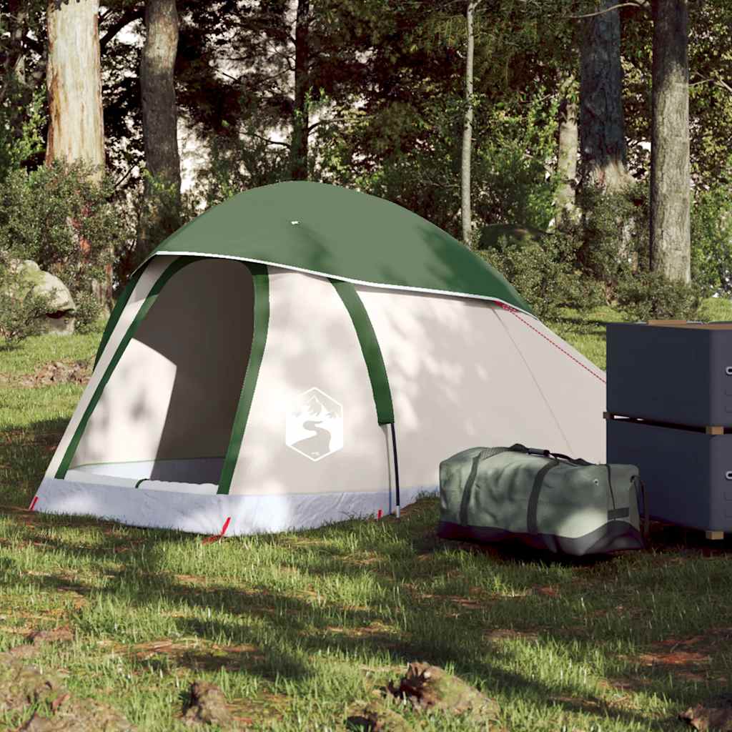 vidaXL Tienda de campaña iglú para 1 persona impermeable verde