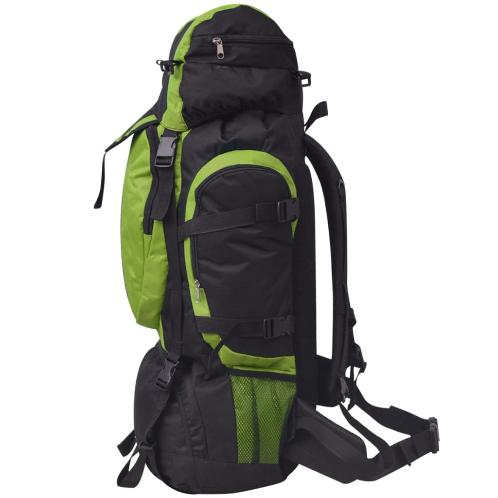 vidaXL Mochila de senderismo XXL negro y verde 75 l - Image 3