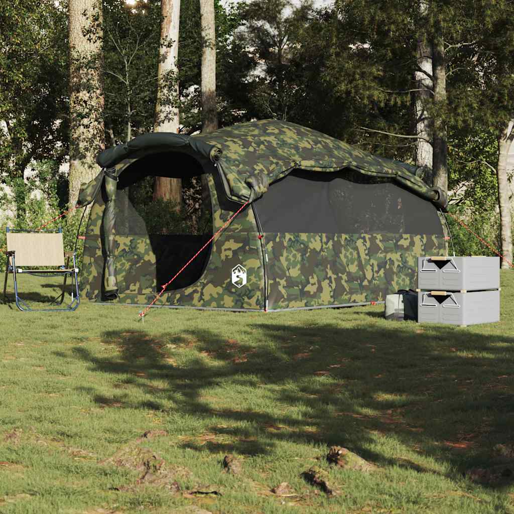vidaXL Tienda campaña familiar túnel 6 personas impermeable camuflaje - Image 3