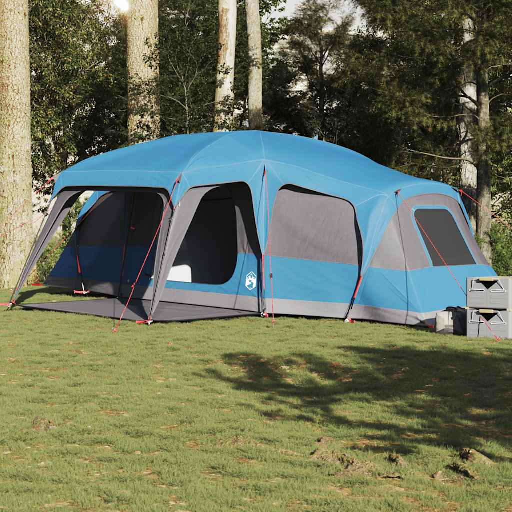 vidaXL Tienda familiar con porche 9 personas impermeable azul
