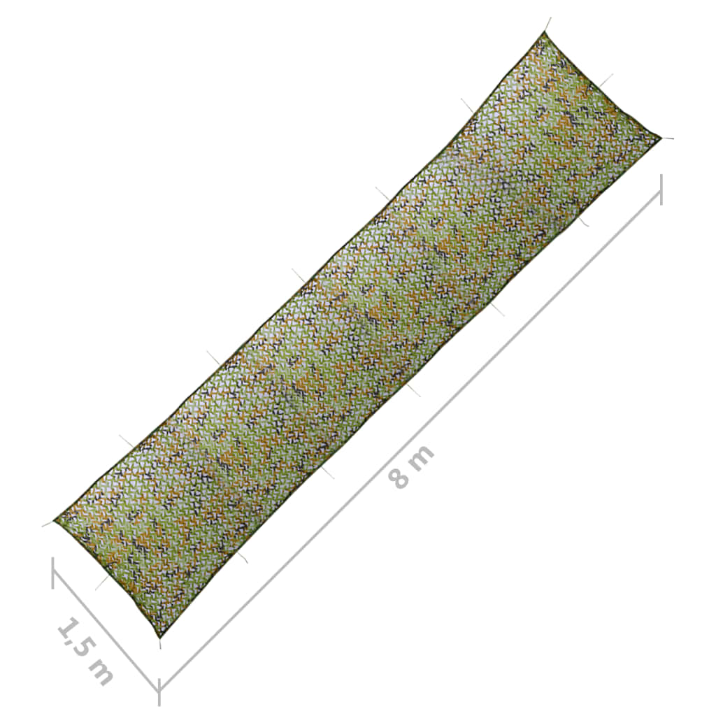 vidaXL Red de camuflaje con bolsa de almacenamiento verde 1,5x8 m - Image 5