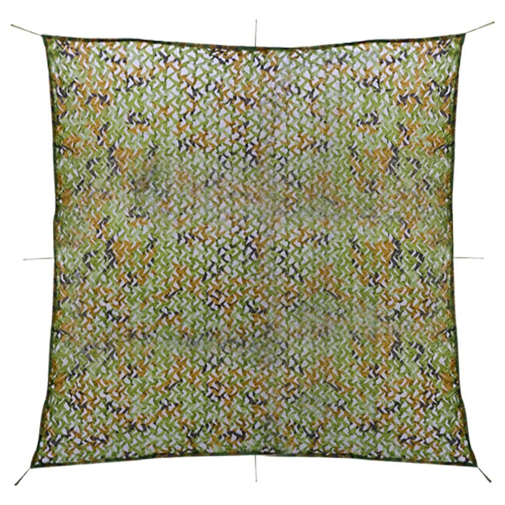 vidaXL Red de camuflaje con bolsa de almacenamiento verde 5x5 m