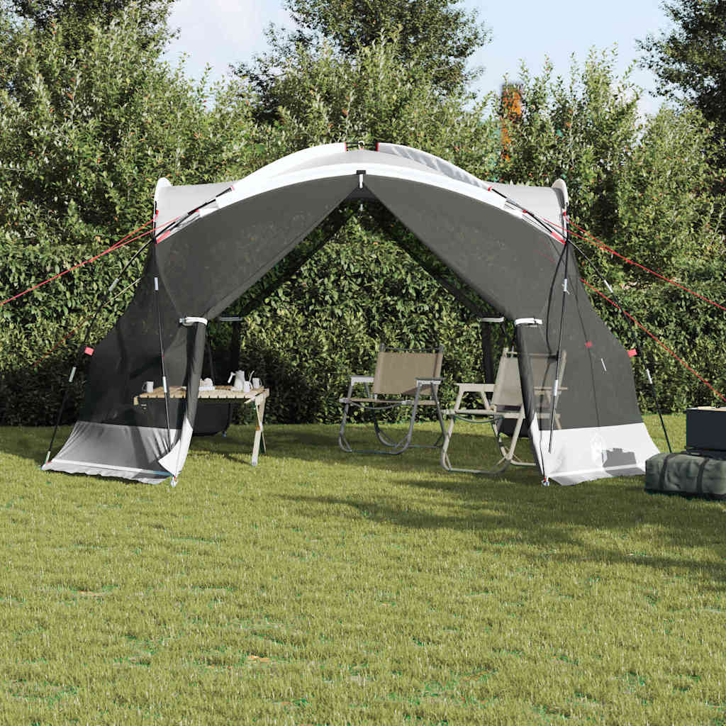 vidaXL Carpas con techo Gris 434 x 434 x 230 cm Poliéster - Image 4