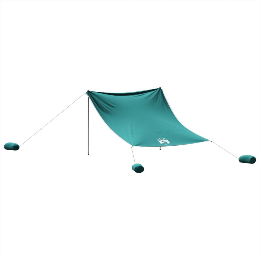 vidaXL Toldo de playa con anclas de arena verde 304x300 cm - Image 6