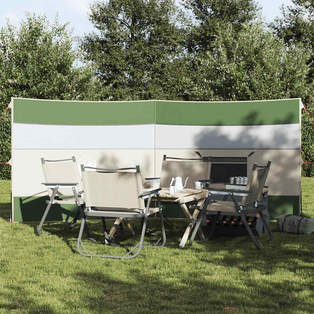 vidaXL Cortaviento de camping impermeable verde 340x130 cm