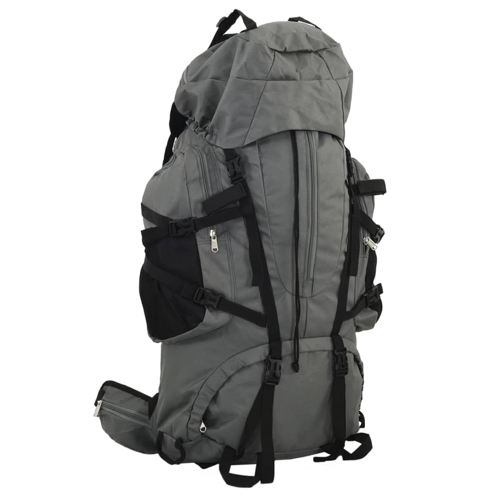 vidaXL Mochila de senderismo tela oxford gris 100 l