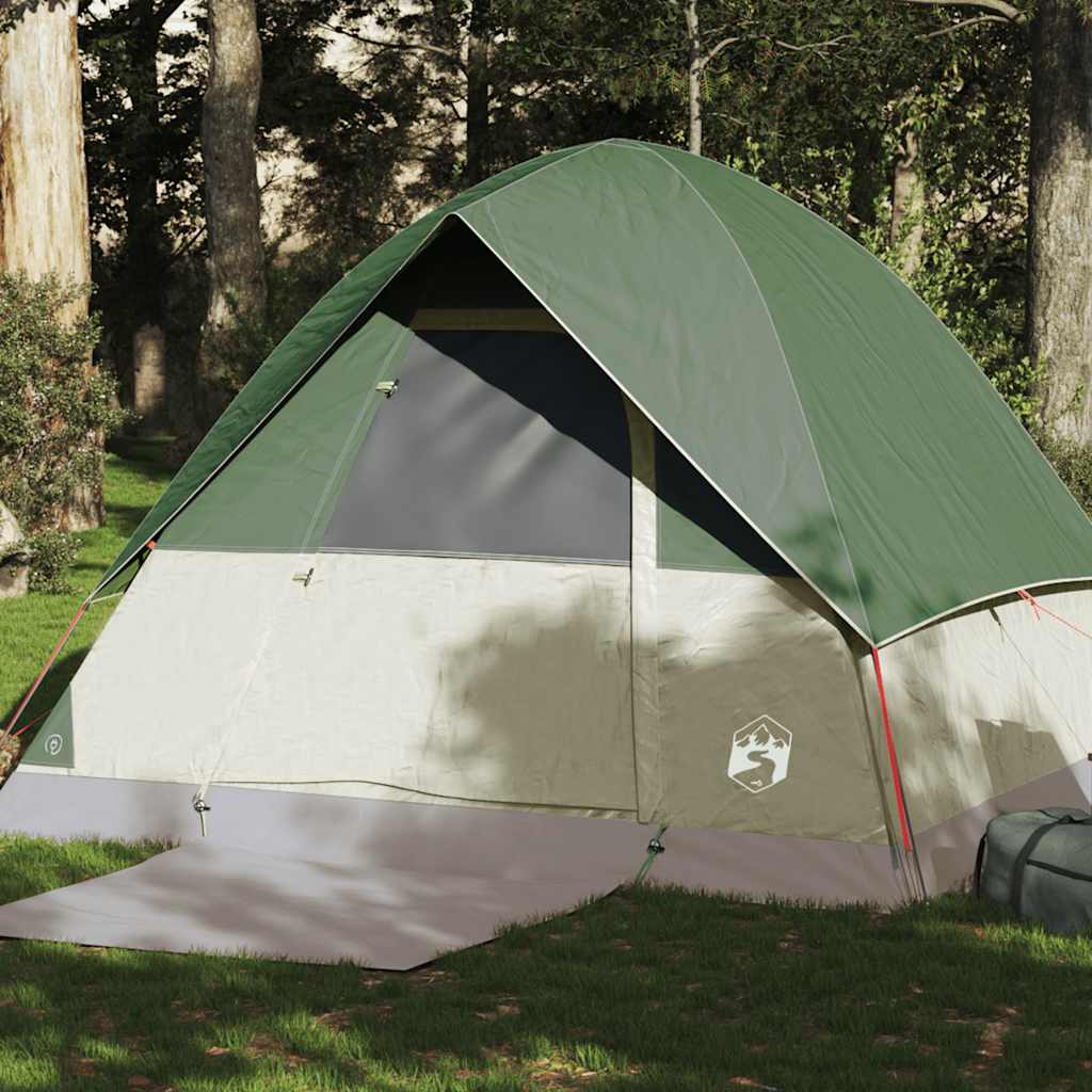 vidaXL Tienda de campaña iglú para 4 personas impermeable verde