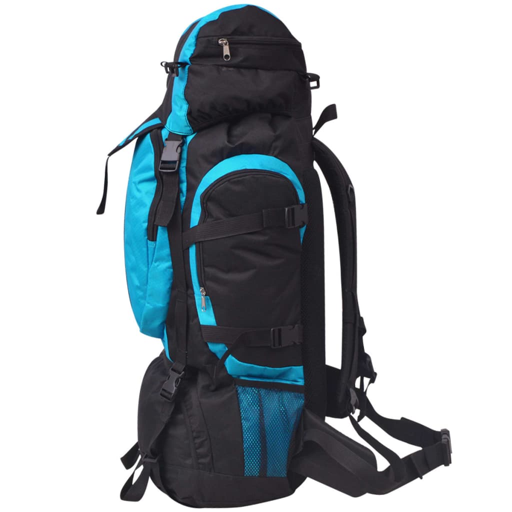 vidaXL Mochila de senderismo XXL negro y azul 75 l - Image 3
