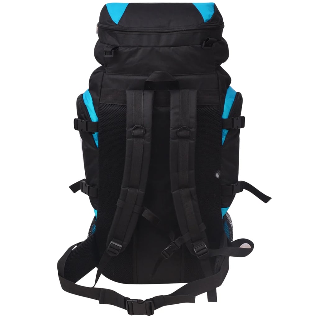 vidaXL Mochila de senderismo XXL negro y azul 75 l - Image 4