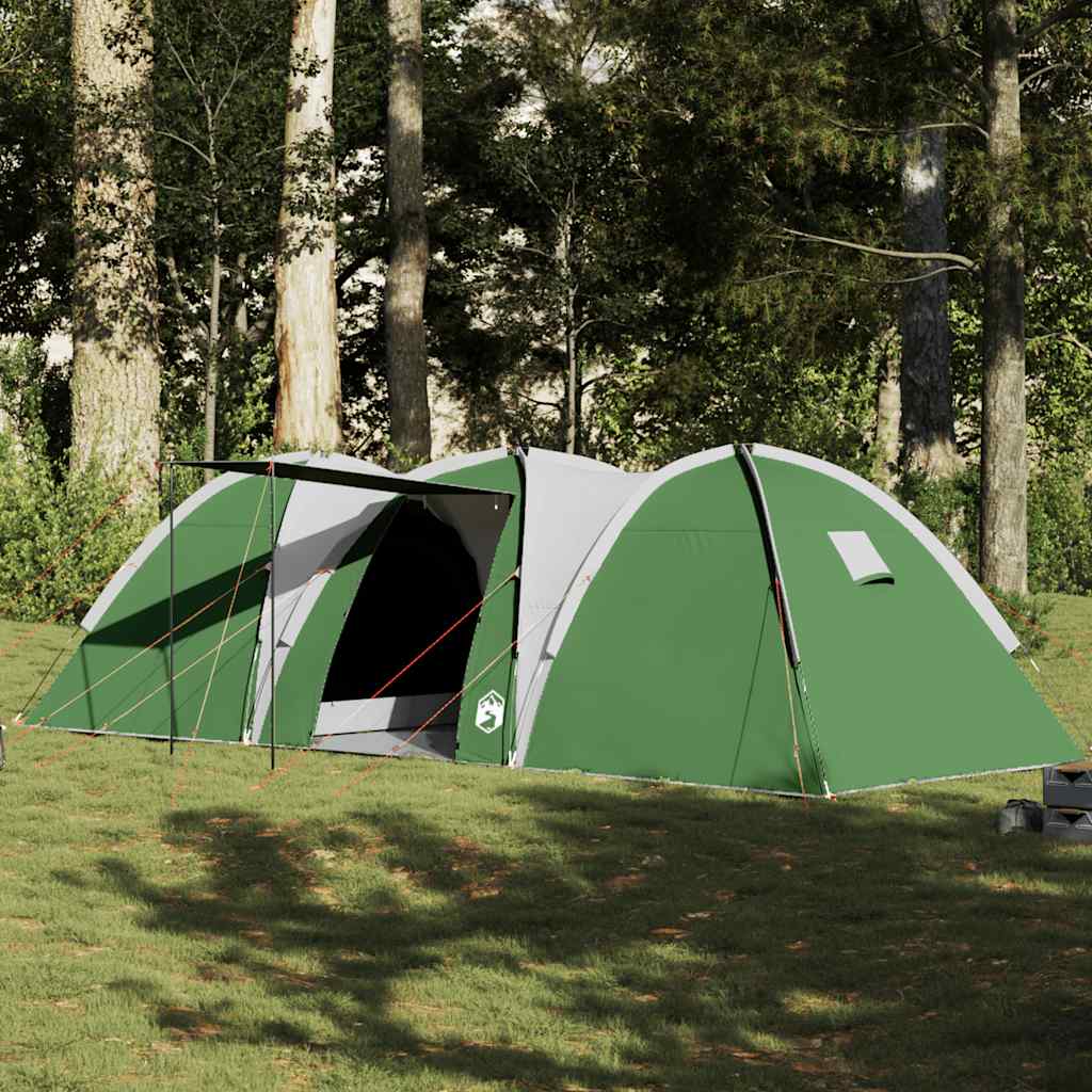 vidaXL Tienda de campaña familiar iglú 8 personas impermeable verde