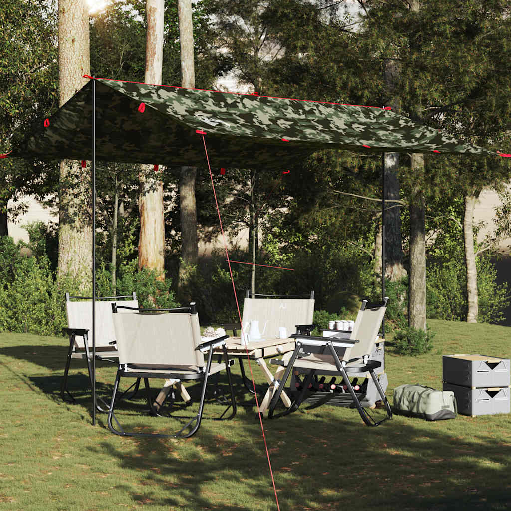 vidaXL Lona de camping impermeable camuflaje 306x306 cm