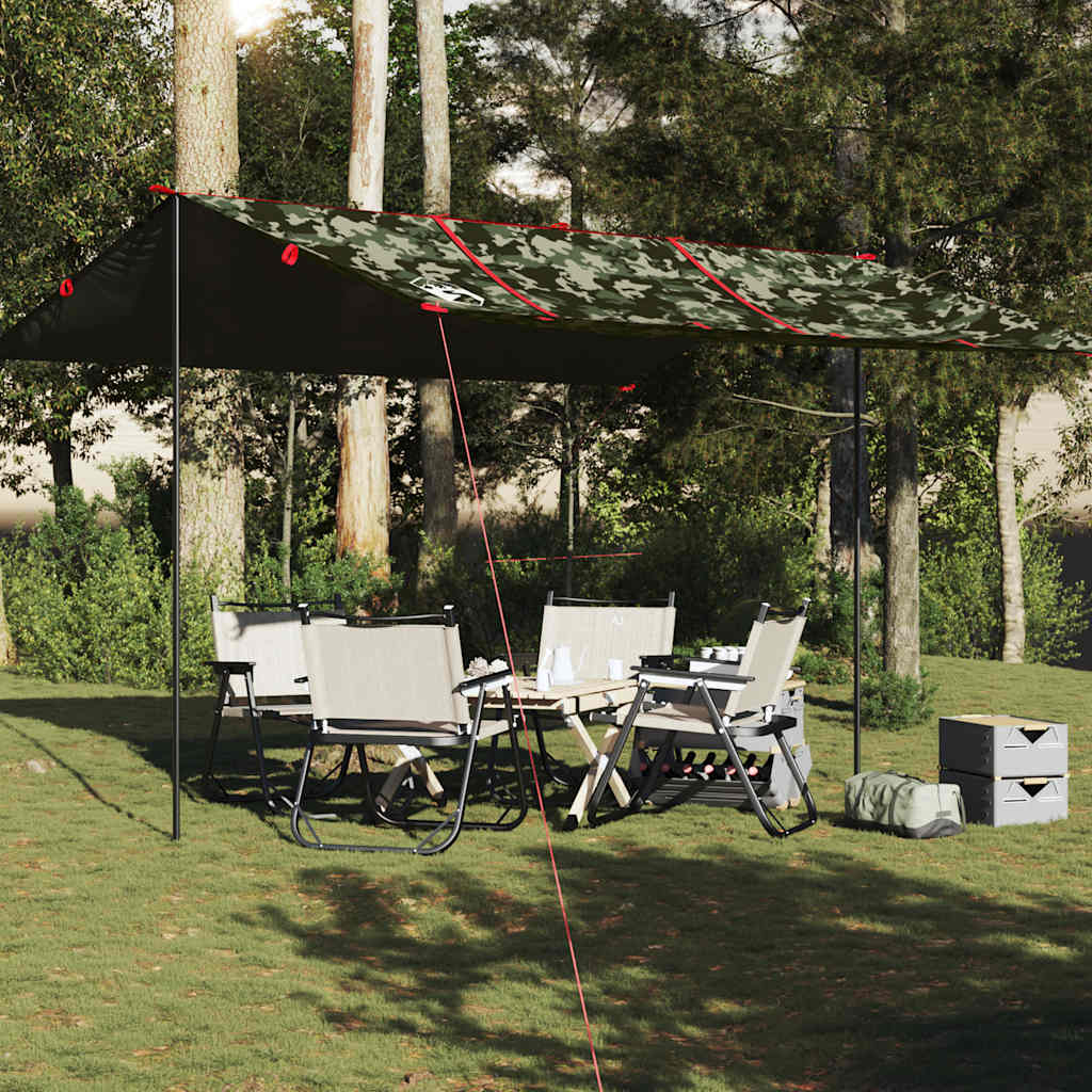 vidaXL Lona de camping impermeable camuflaje 451x420 cm