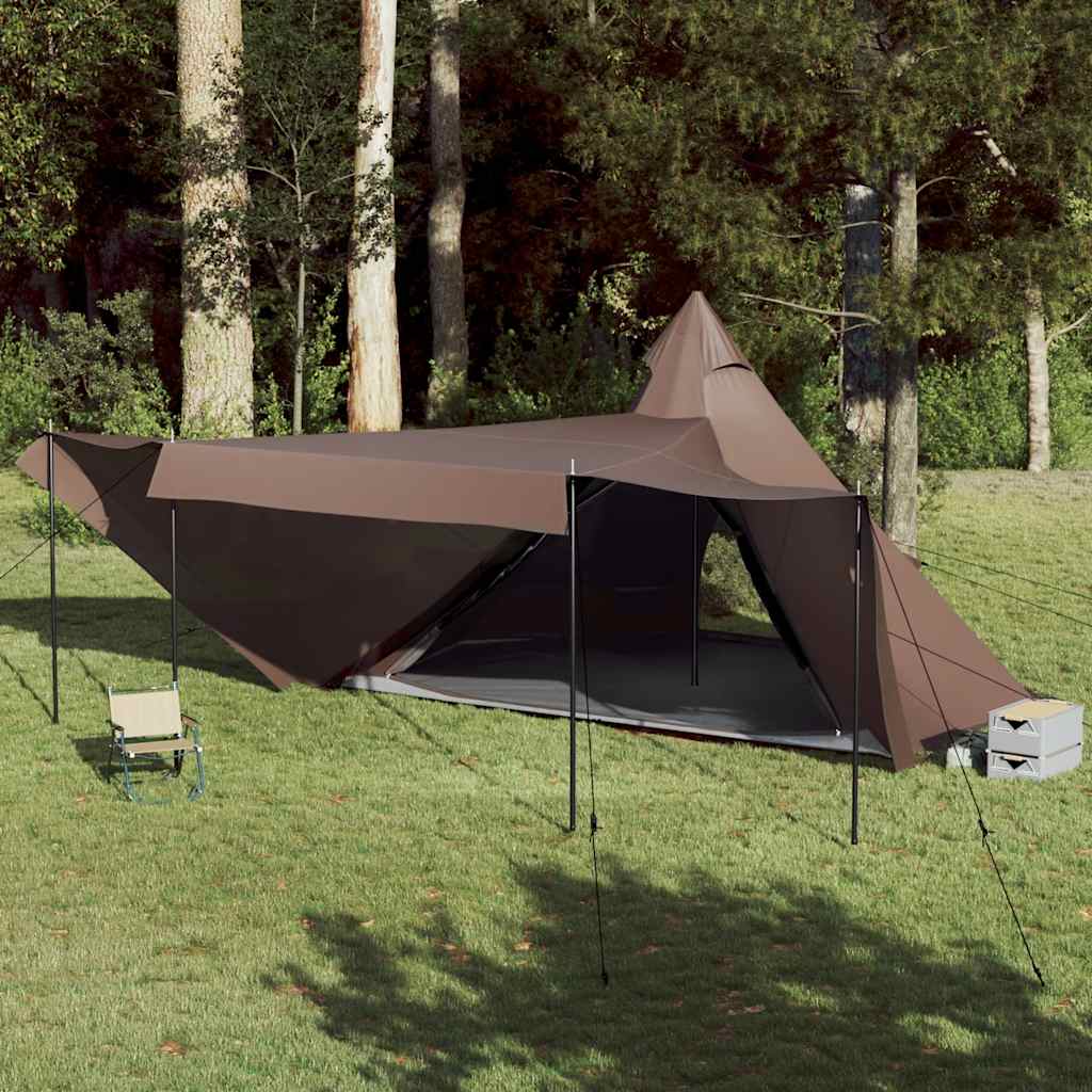 vidaXL Tienda de campaña familiar tipi 8 personas impermeable marrón