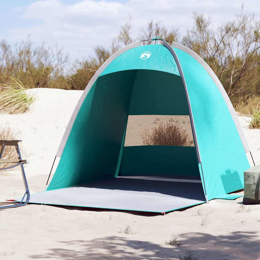 vidaXL Tienda de playa para 3 personas impermeable verde agua