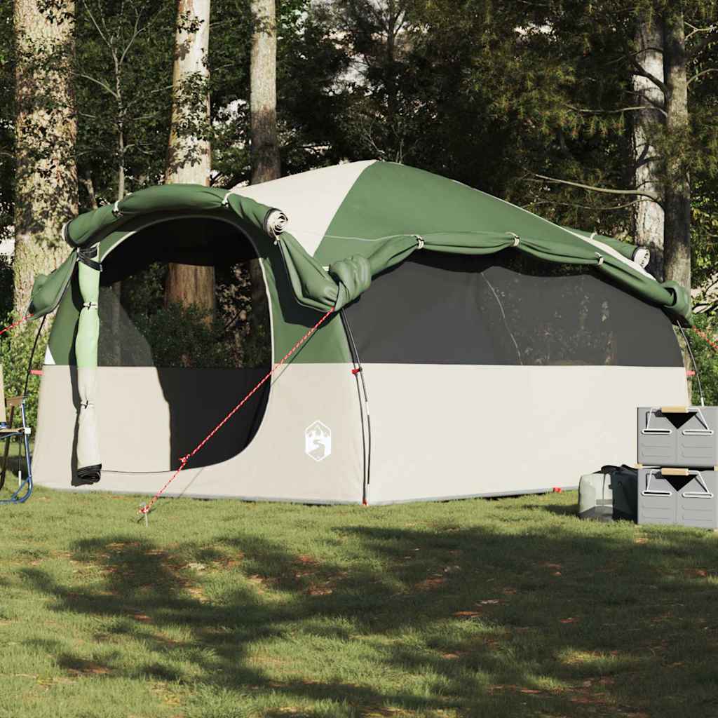 vidaXL Tienda de campaña familiar túnel 6 personas impermeable verde