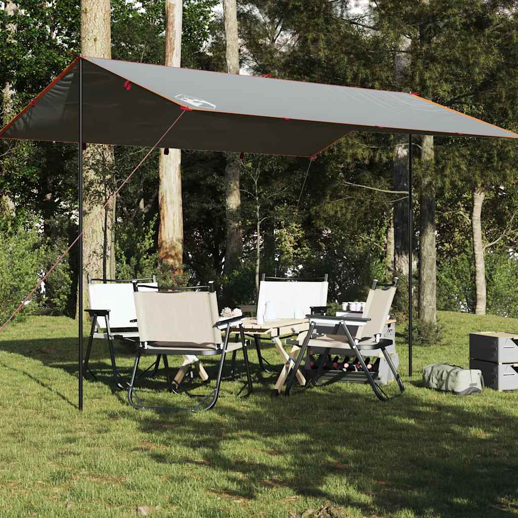 vidaXL Lona de camping impermeable gris y naranja 400x294 cm - Image 3