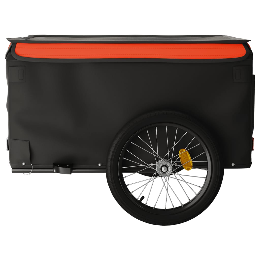 vidaXL Remolque para bicicleta hierro negro y naranja 45 kg - Image 6