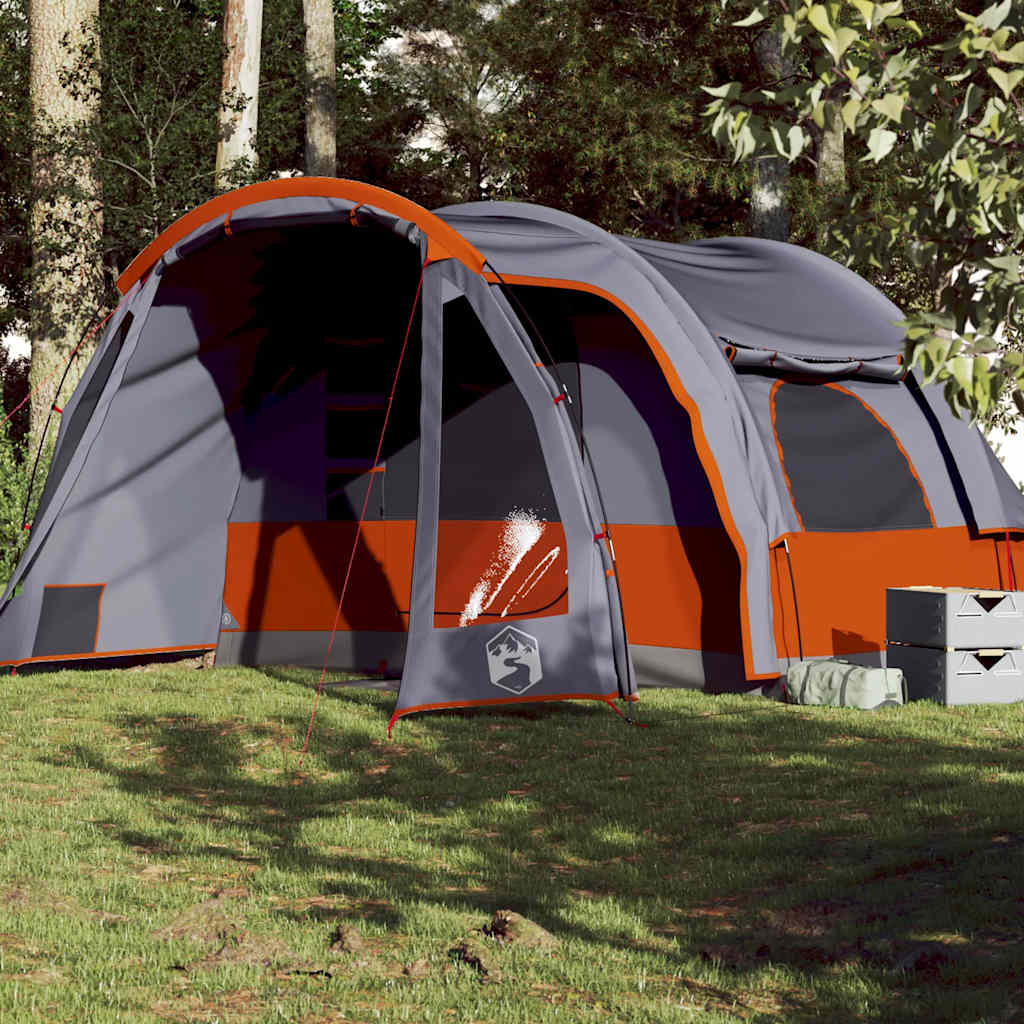 vidaXL Tienda de campaña familiar para 6 personas impermeable gris