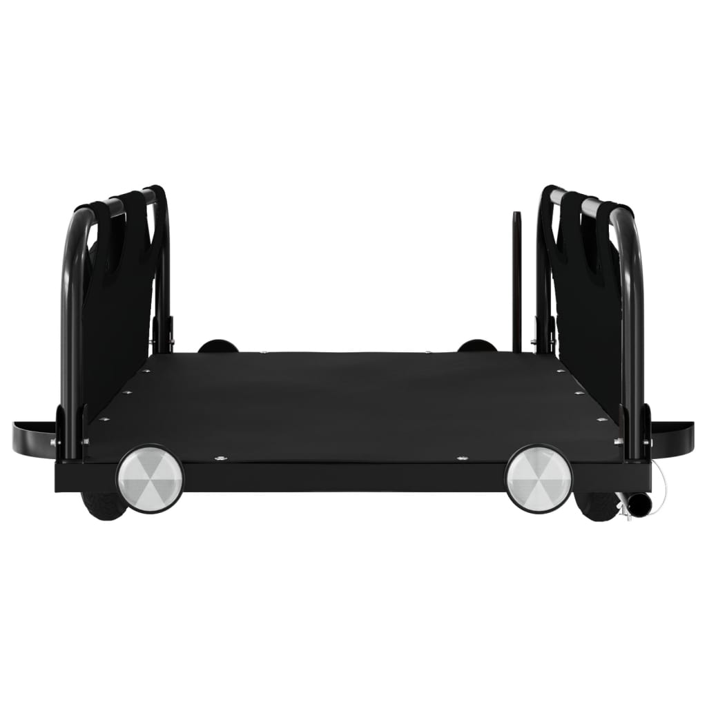 vidaXL Remolque para bicicletas hierro y tela Oxford negro - Image 5