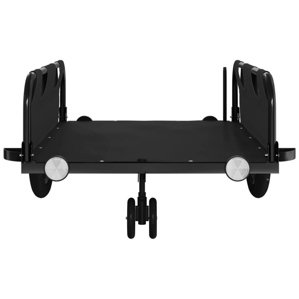 vidaXL Remolque para bicicletas hierro y tela Oxford negro - Image 5
