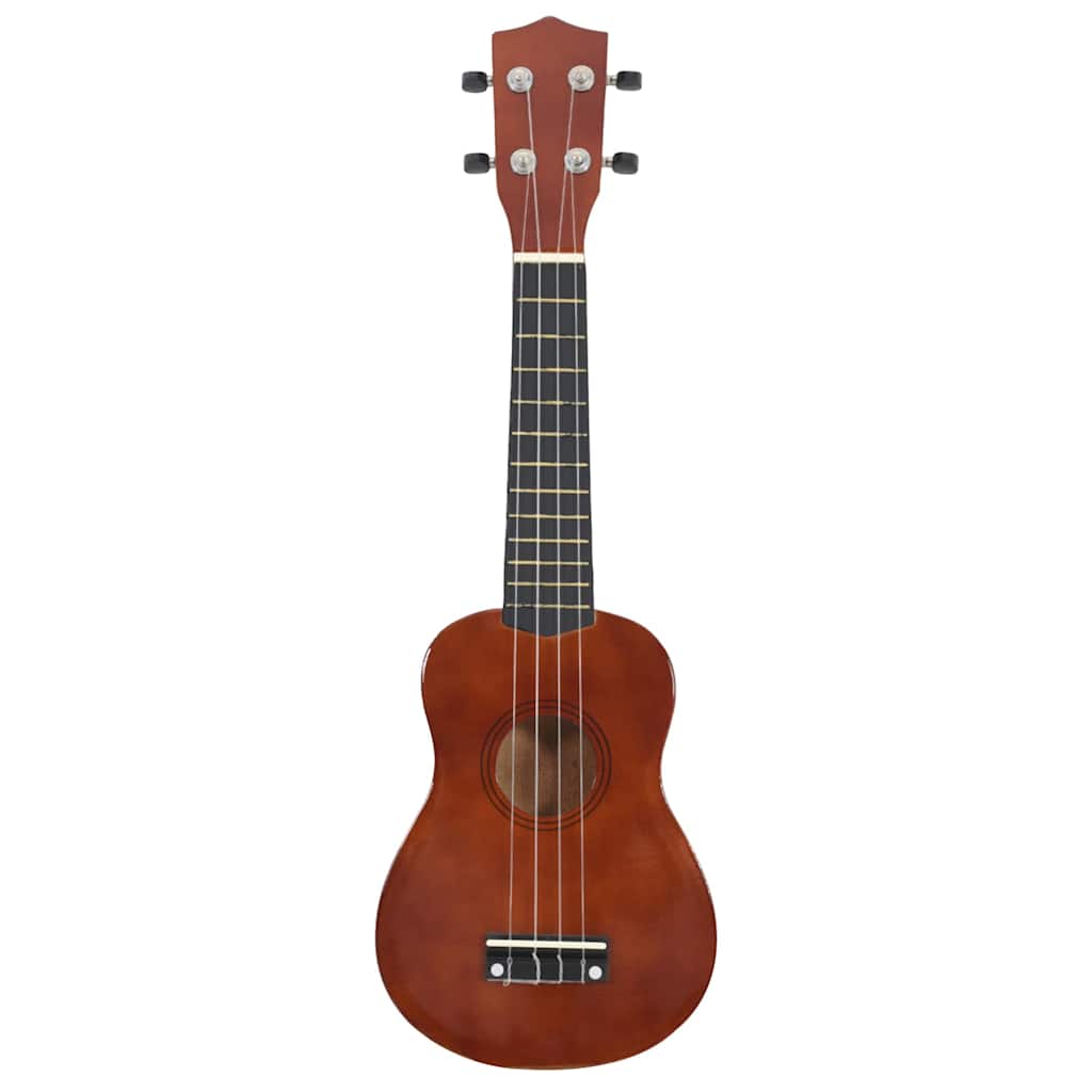 vidaXL Juego de ukelele soprano para niños con funda madera oscura 23" - Image 4