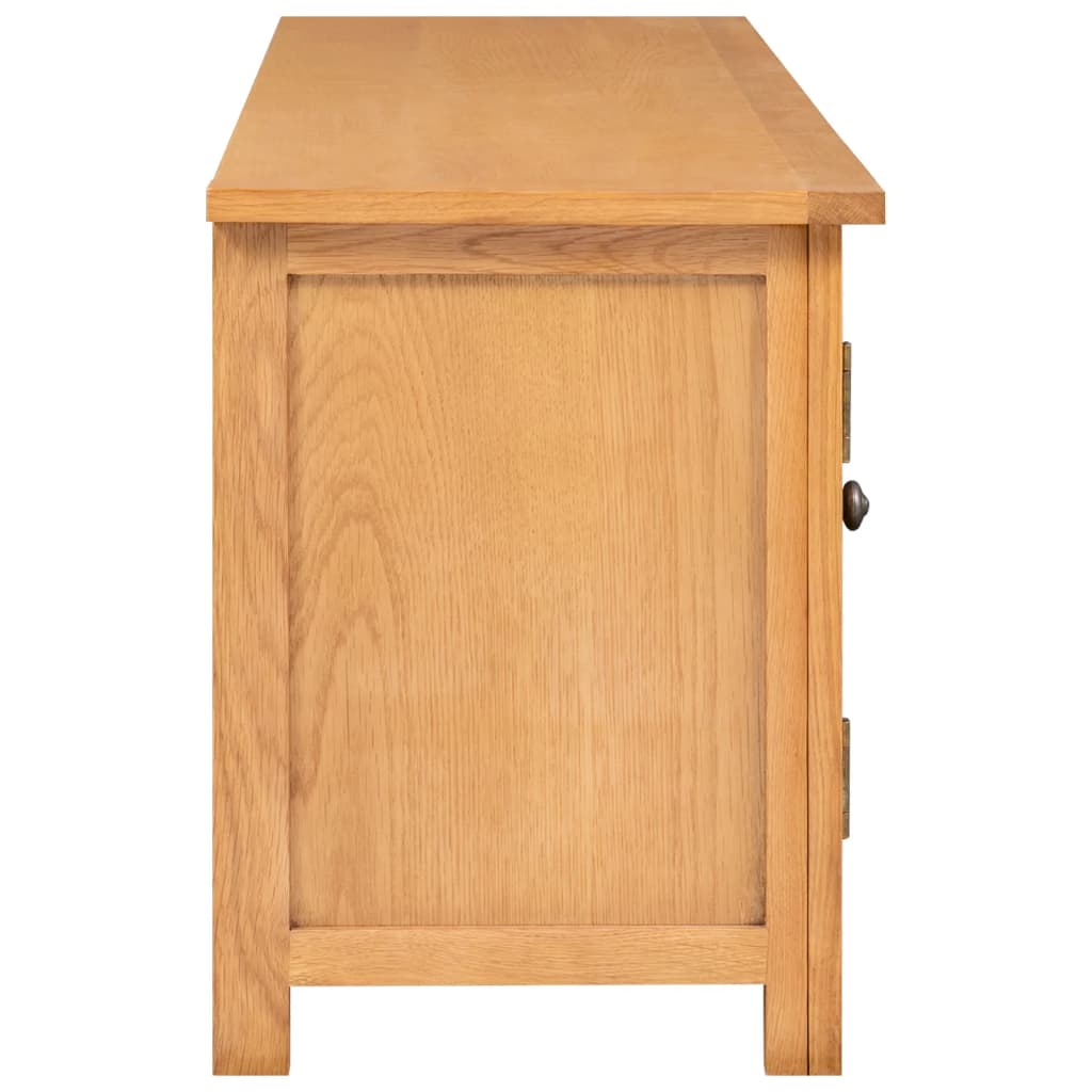 vidaXL Mueble para el televisor madera maciza de roble 110x35x44 cm - Image 4