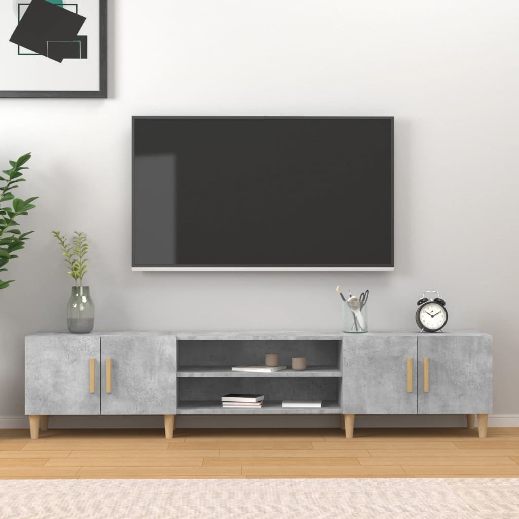 vidaXL Mueble de TV madera contrachapada gris hormigón 180x31,5x40 cm