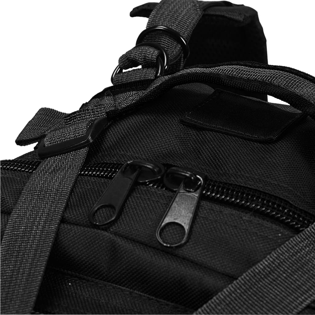 vidaXL Mochila estilo ejército XXL negro 50 l - Image 5