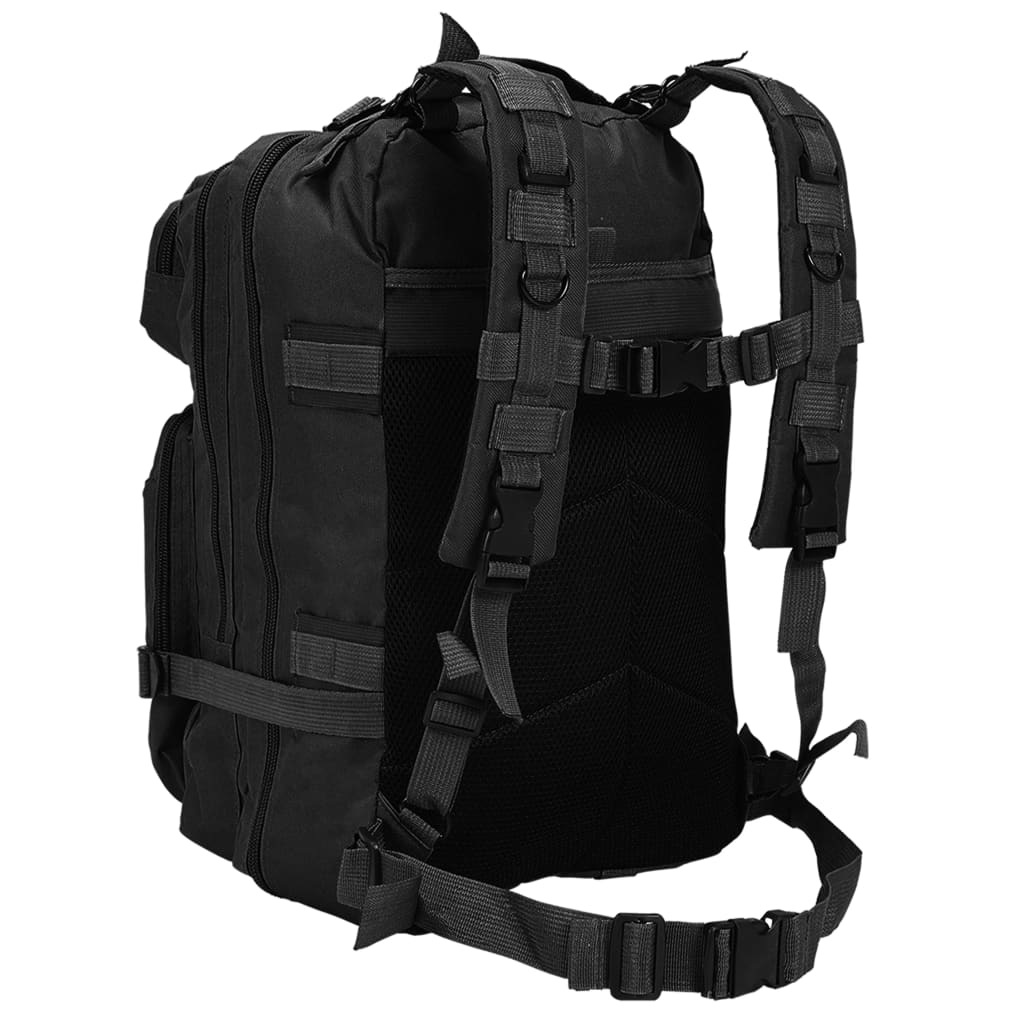 vidaXL Mochila estilo ejército XXL negro 50 l - Image 3