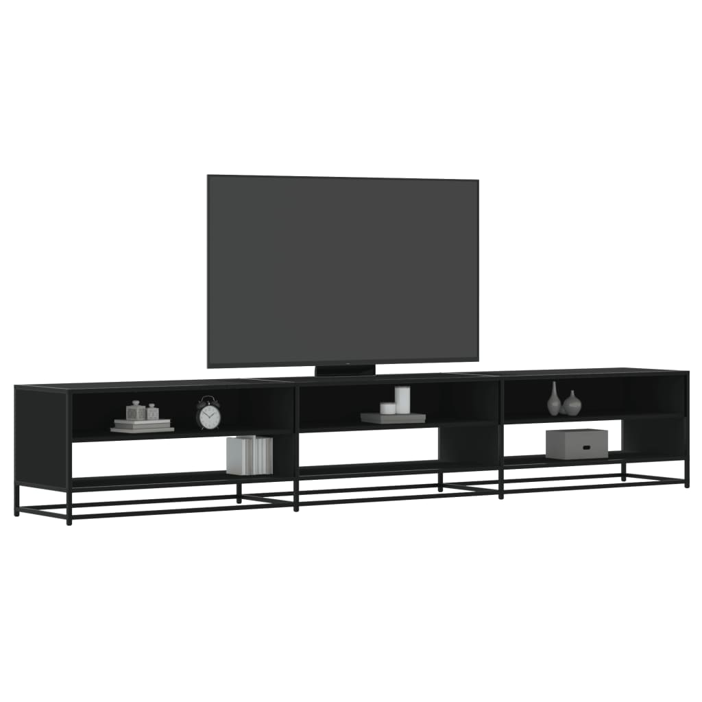 vidaXL Mueble de TV madera de ingeniería negro 270x40x46 cm
