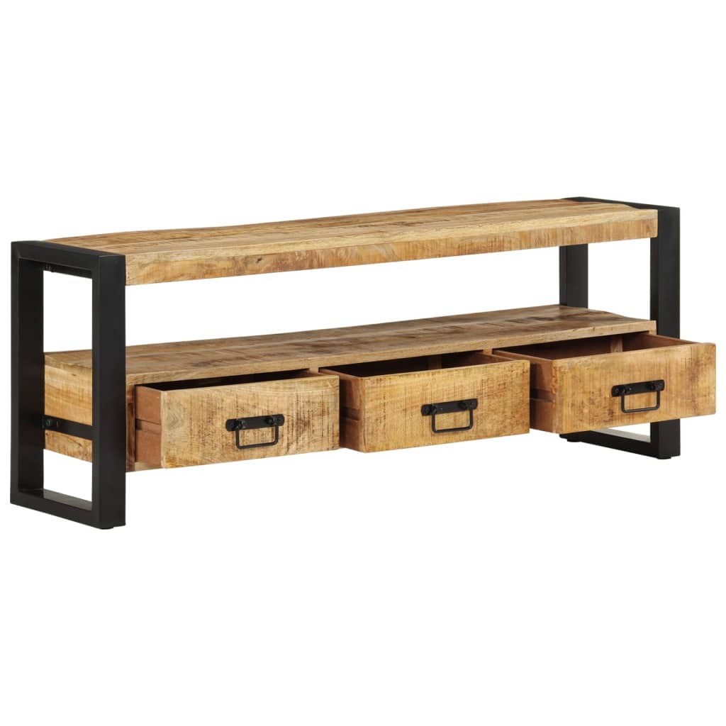 vidaXL Mueble de TV madera maciza de mango 120x33x45 cm - Image 6