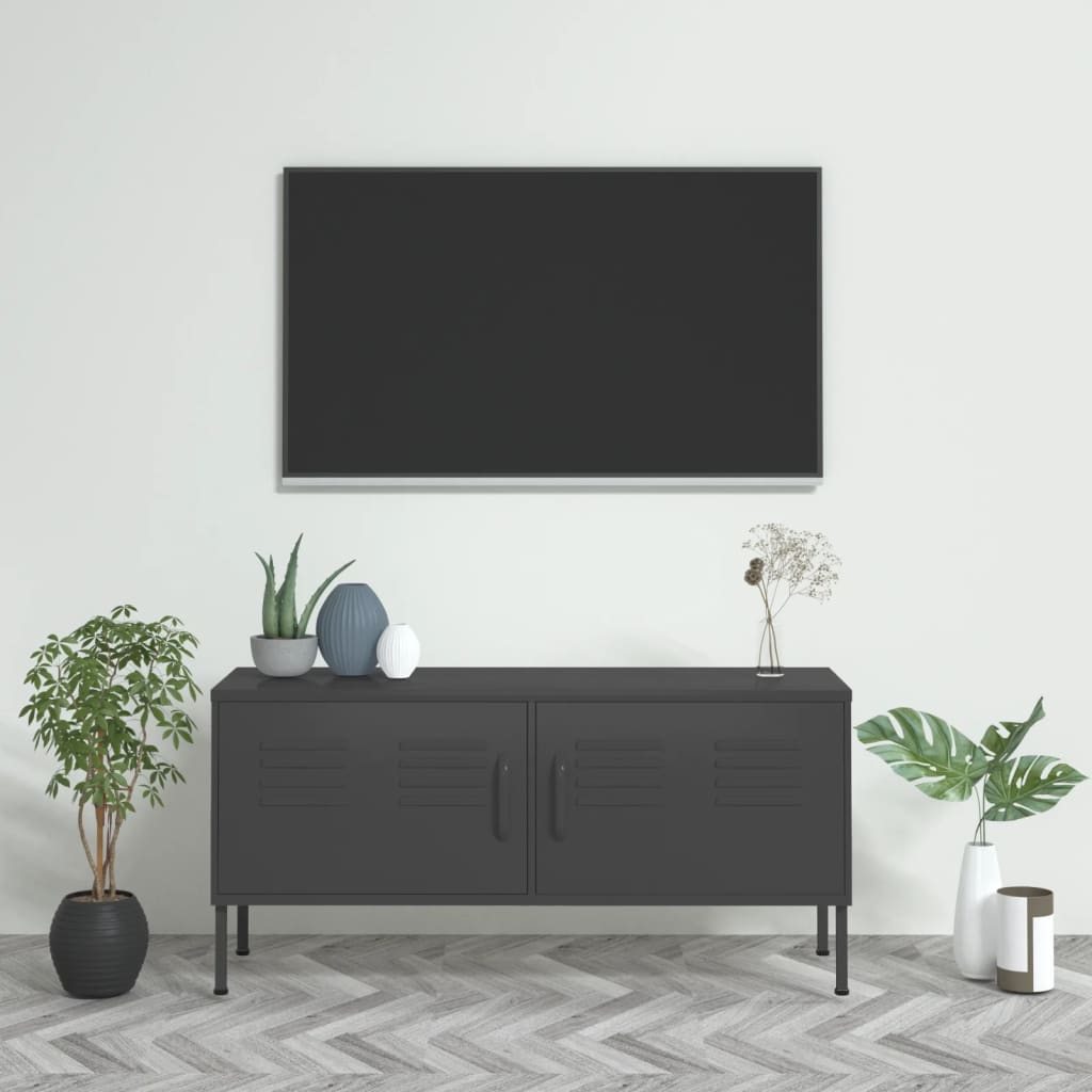 vidaXL Mueble para TV de acero gris antracita 105x35x50 cm