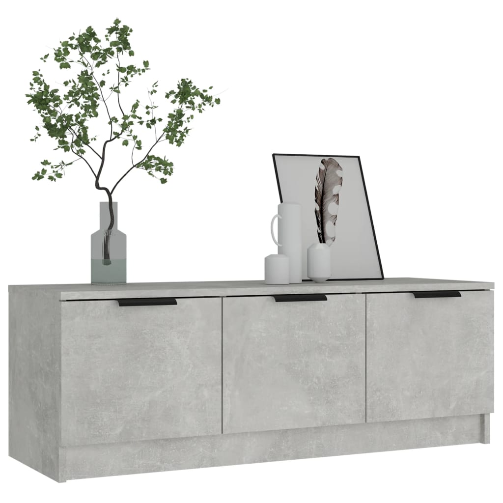 vidaXL Mueble de TV madera contrachapada gris hormigón 102x35x36,5 cm - Image 5