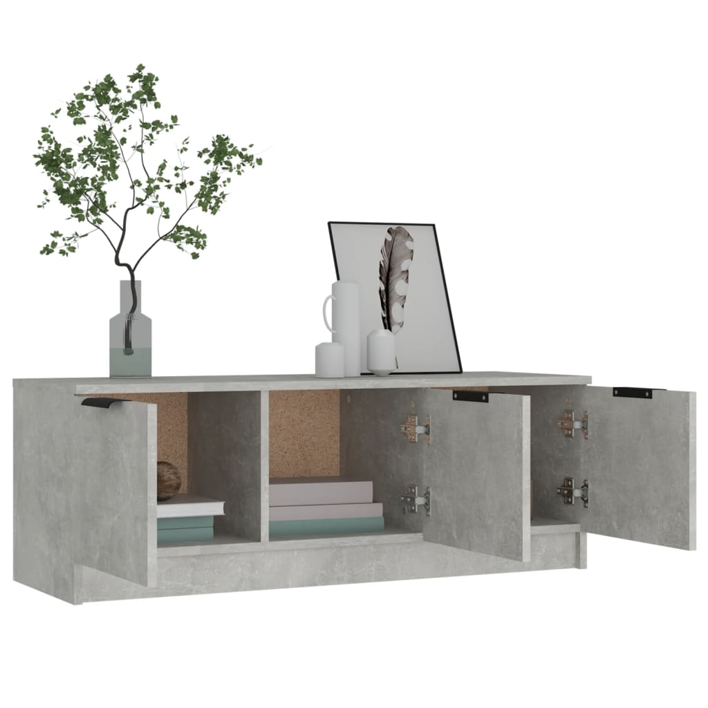 vidaXL Mueble de TV madera contrachapada gris hormigón 102x35x36,5 cm - Image 4