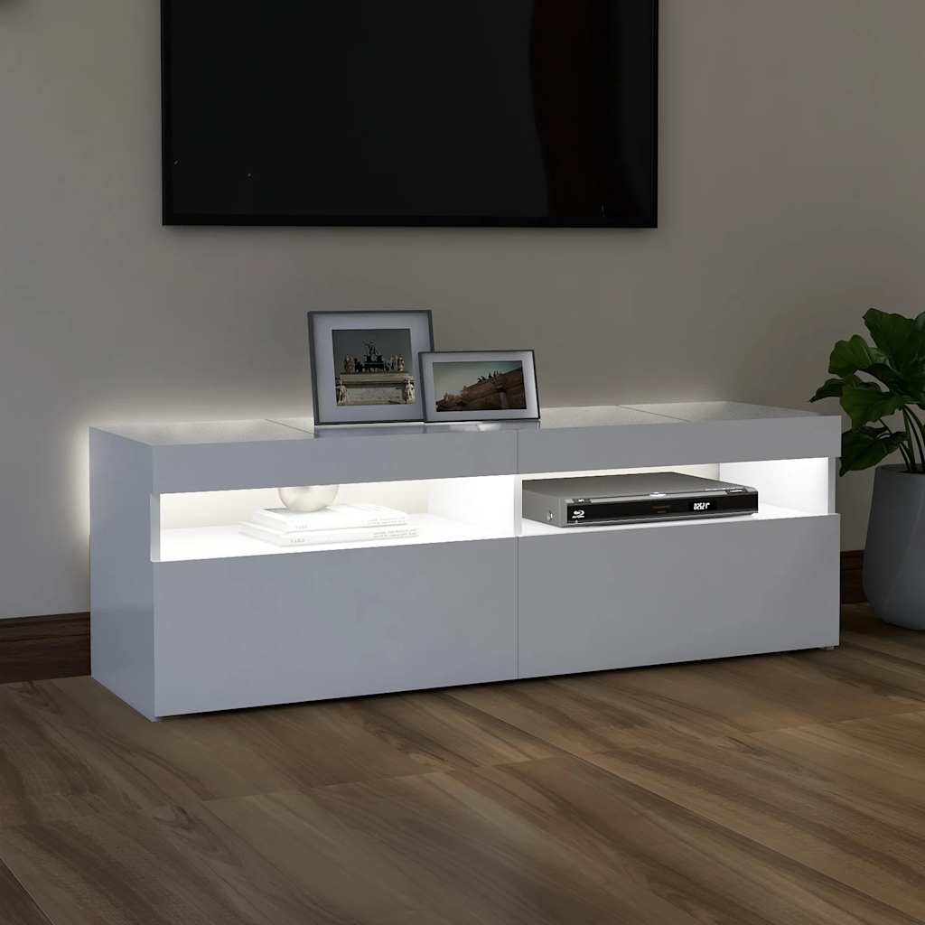 vidaXL Mueble para TV con luces LED blanco 120x35x40 cm - Image 3