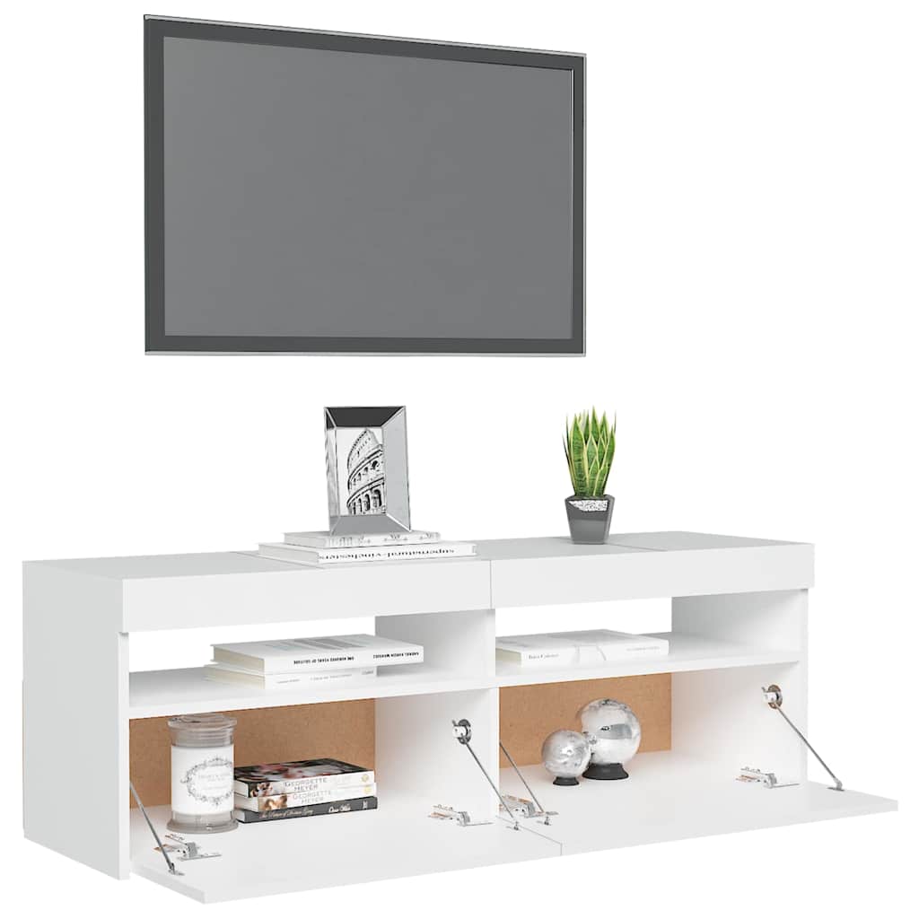 vidaXL Mueble para TV con luces LED blanco 120x35x40 cm - Image 6