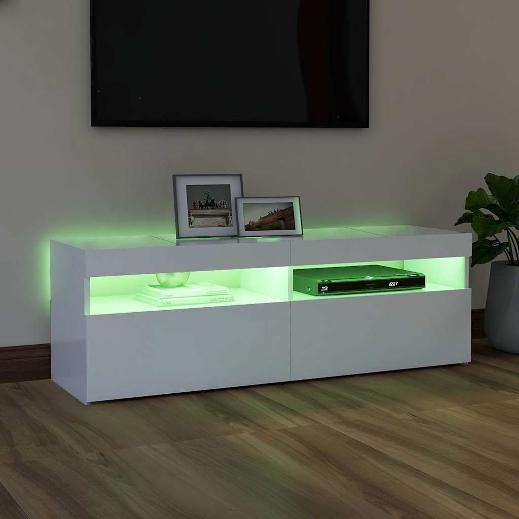 vidaXL Mueble para TV con luces LED blanco 120x35x40 cm - Image 5