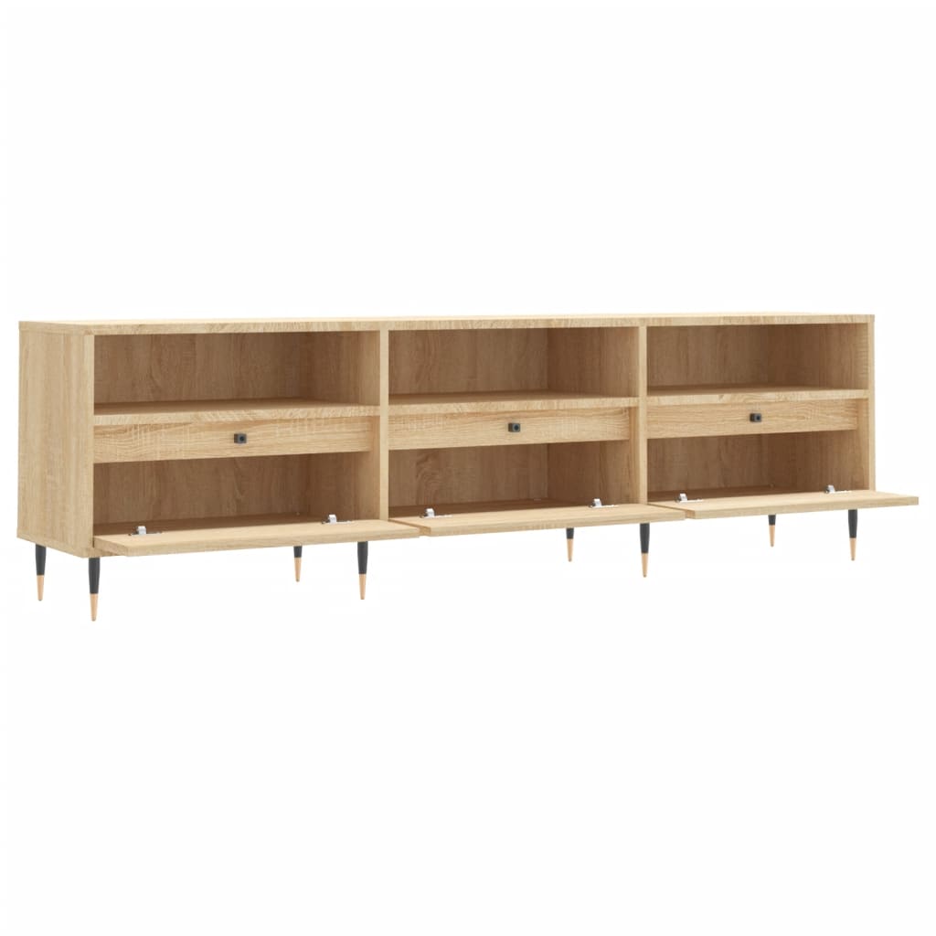 vidaXL Mueble de TV madera contrachapada roble Sonoma 150x30x44,5 cm - Image 6