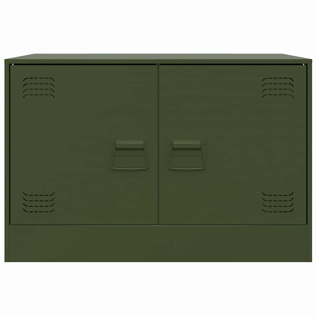 vidaXL Muebles para TV 2 unidades acero verde oliva 67x39x44 cm - Image 6