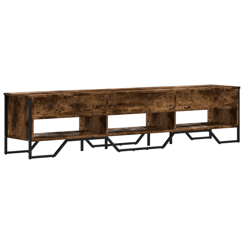 vidaXL Mueble de TV madera de ingeniería roble ahumado 180x34x41 cm - Image 6