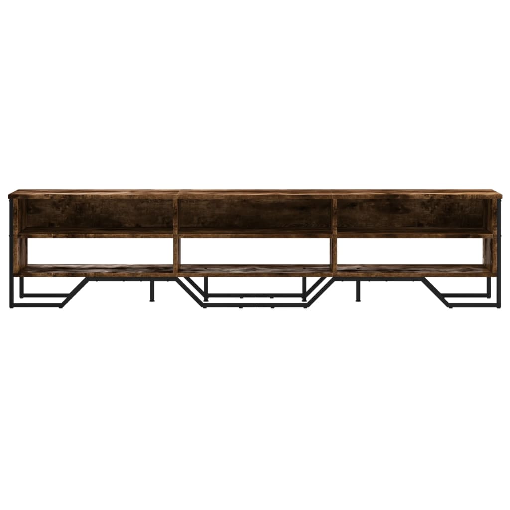 vidaXL Mueble de TV madera de ingeniería roble ahumado 180x34x41 cm - Image 4