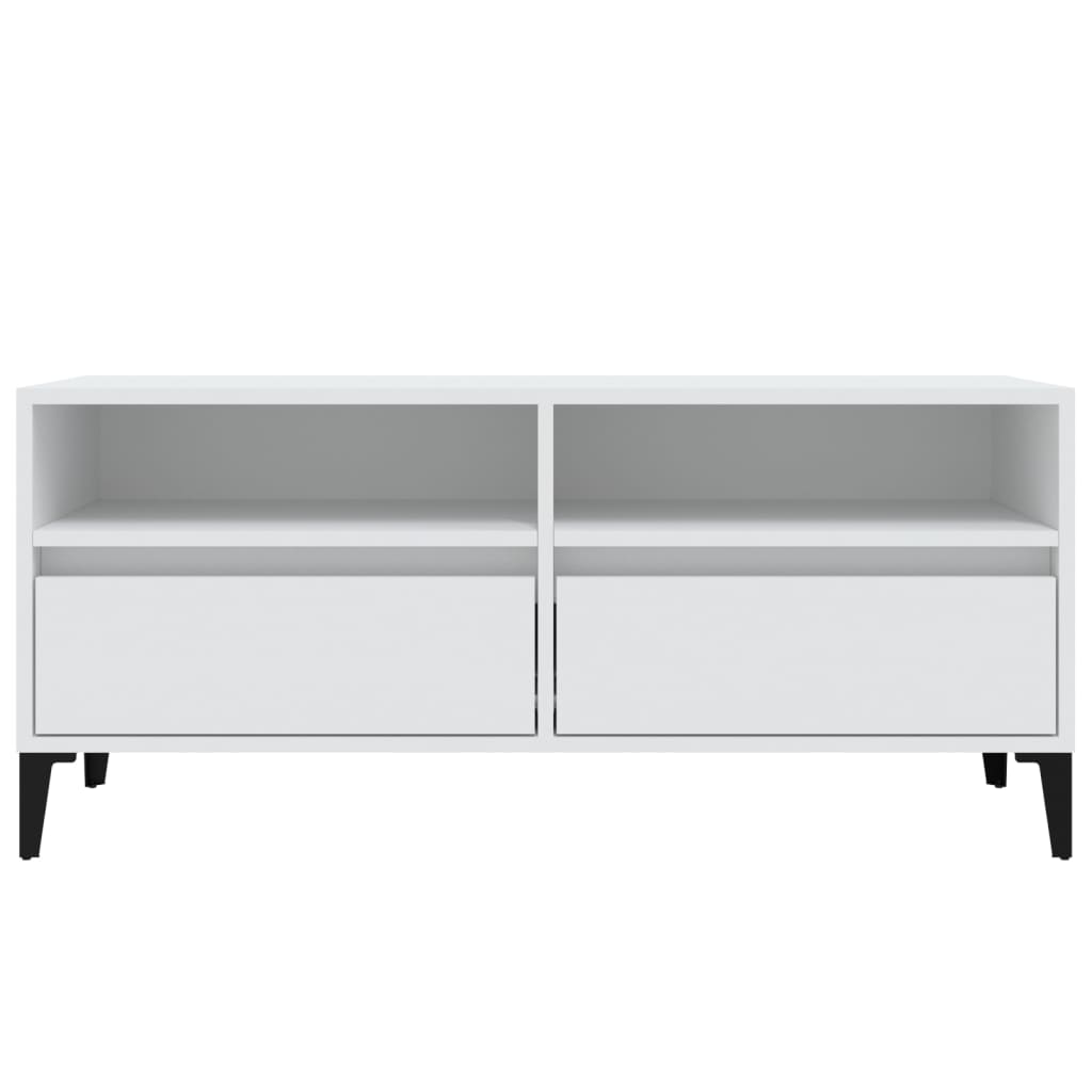 vidaXL Mueble para TV madera contrachapada blanco 100x34,5x44,5 cm - Image 6