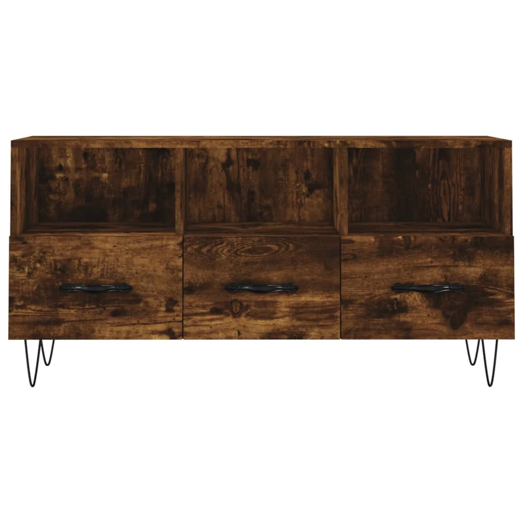vidaXL Mueble de TV madera de ingeniería roble ahumado 102x36x50 cm - Image 5