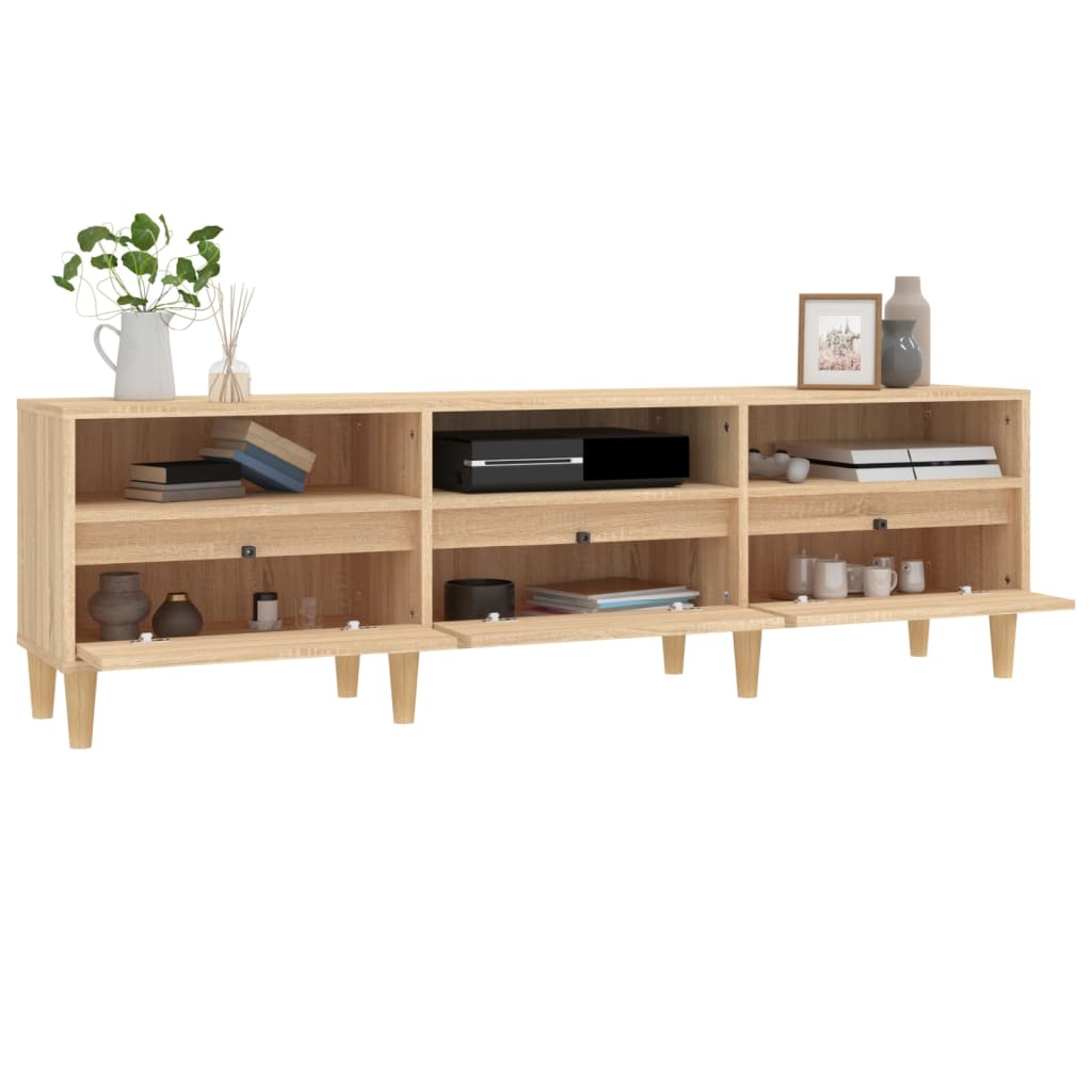 vidaXL Mueble de TV madera contrachapada roble Sonoma 150x30x44,5 cm - Image 5